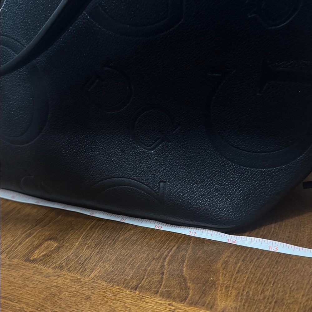 GUESS Black Embossed Logo Tote - Picture 3 of 7